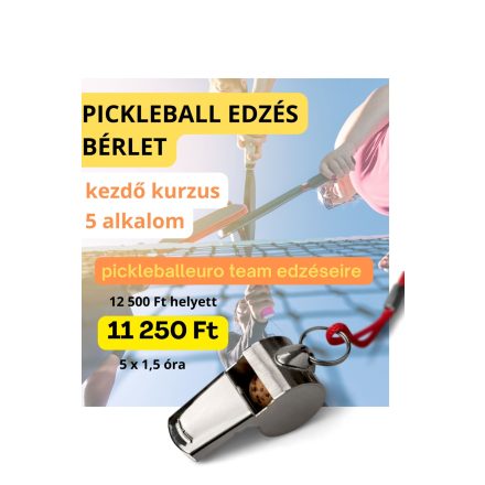 5 alkalmas pickleball edzés bérlet - 5 x 1,5 óra 