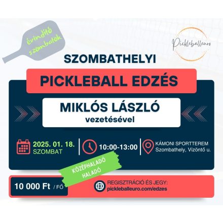 Pickleball edzés - 25.01.18. -  3 órás - vezető edzővel