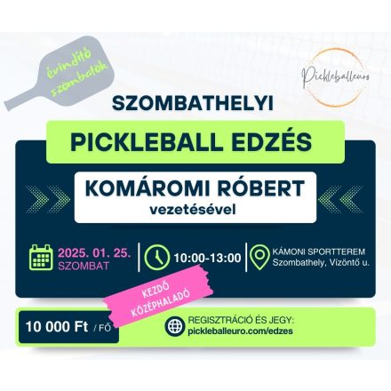 Pickleball edzés - 25.01.25. - 3 órás - vezető edzővel 